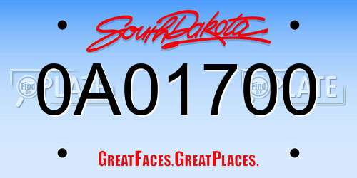 0A01700 South Dakota License Plate