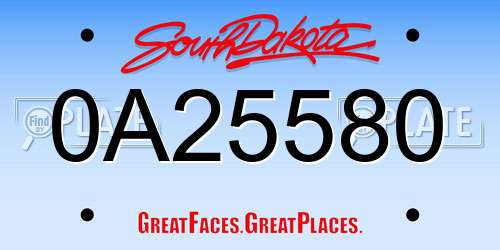 0A25580 South Dakota License Plate