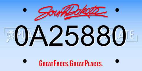 0A25880 South Dakota License Plate