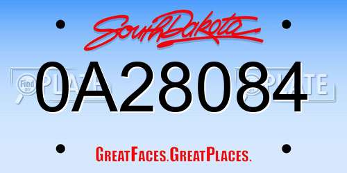 0A28084 South Dakota License Plate