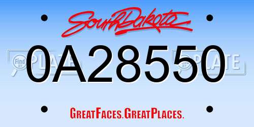0A28550 South Dakota License Plate
