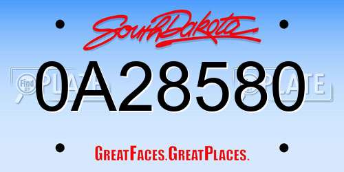 0A28580 South Dakota License Plate