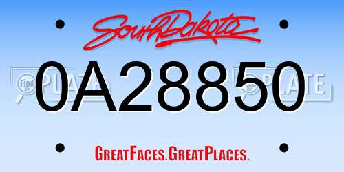 0A28850 South Dakota License Plate