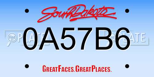 0A57B6 South Dakota License Plate