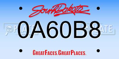 0A60B8 South Dakota License Plate