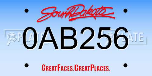 0AB256 South Dakota License Plate