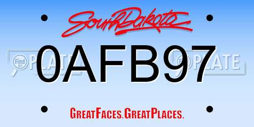 0AFB97 South Dakota License Plate