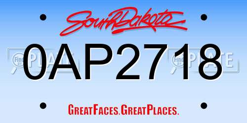 0AP2718 South Dakota License Plate