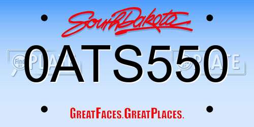 0ATS550 South Dakota License Plate