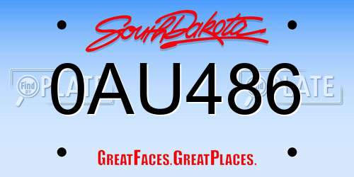 0AU486 South Dakota License Plate