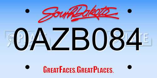 0AZB084 South Dakota License Plate