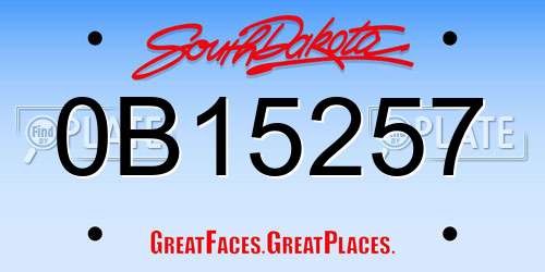 0B15257 South Dakota License Plate