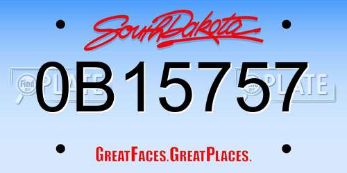 0B15757 South Dakota License Plate