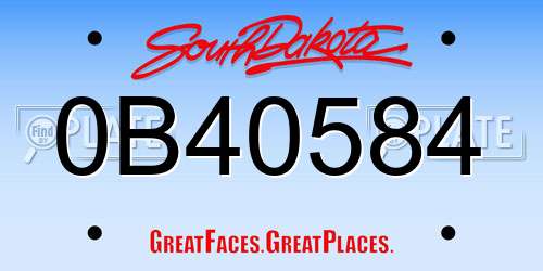 0B40584 South Dakota License Plate