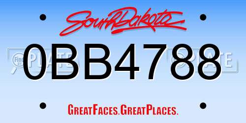 0BB4788 South Dakota License Plate