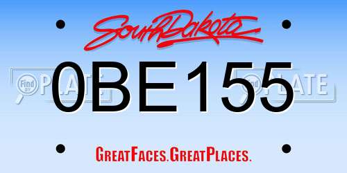 0BE155 South Dakota License Plate