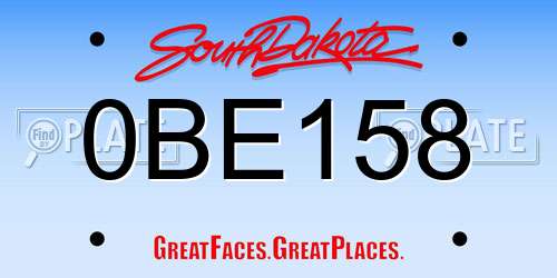 0BE158 South Dakota License Plate
