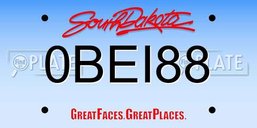 0BEI88 South Dakota License Plate