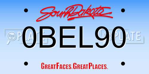 0BEL90 South Dakota License Plate