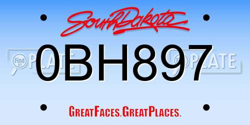 0BH897 South Dakota License Plate