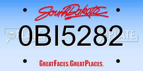 0BI5282 South Dakota License Plate