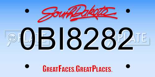 0BI8282 South Dakota License Plate
