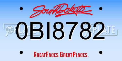 0BI8782 South Dakota License Plate