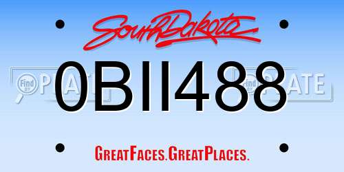 0BII488 South Dakota License Plate