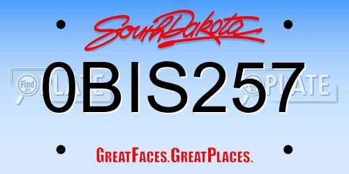 0BIS257 South Dakota License Plate