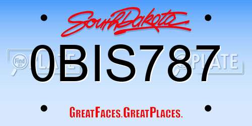 0BIS787 South Dakota License Plate