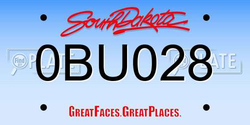 0BU028 South Dakota License Plate