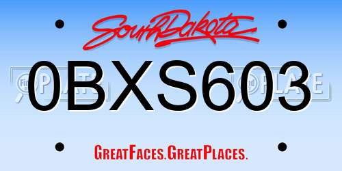 0BXS603 South Dakota License Plate