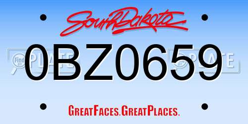 0BZ0659 South Dakota License Plate