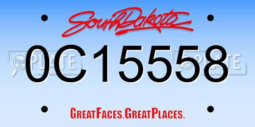 0C15558 South Dakota License Plate