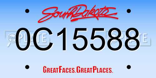 0C15588 South Dakota License Plate