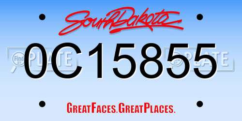 0C15855 South Dakota License Plate