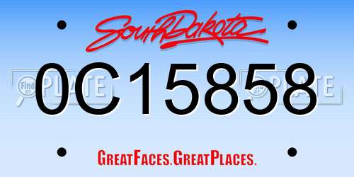 0C15858 South Dakota License Plate