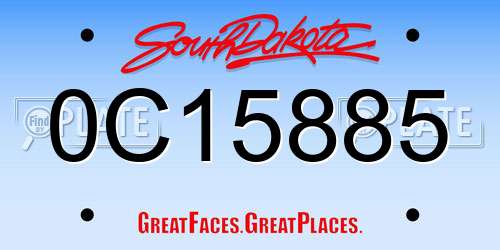 0C15885 South Dakota License Plate