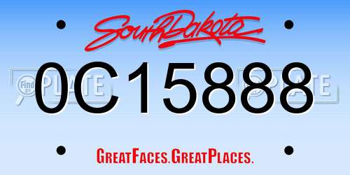 0C15888 South Dakota License Plate