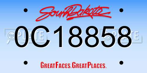 0C18858 South Dakota License Plate