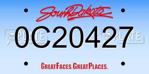 0C20427 South Dakota License Plate