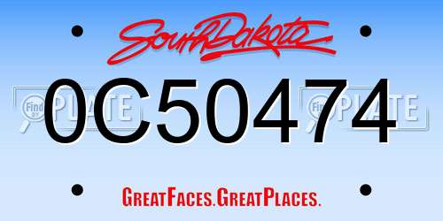0C50474 South Dakota License Plate