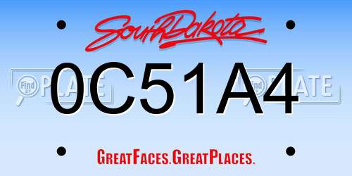 0C51A4 South Dakota License Plate