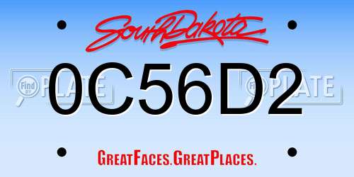 0C56D2 South Dakota License Plate