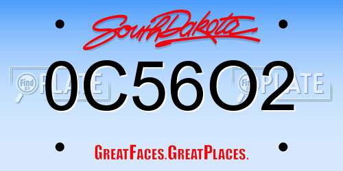 0C56O2 South Dakota License Plate