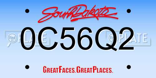0C56Q2 South Dakota License Plate