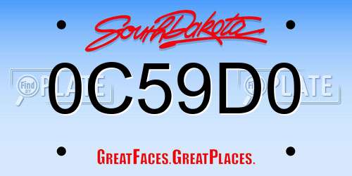 0C59D0 South Dakota License Plate