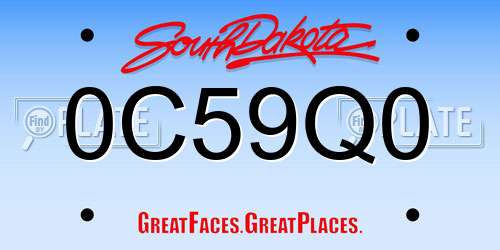 0C59Q0 South Dakota License Plate