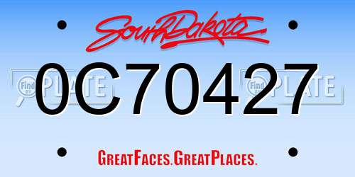 0C70427 South Dakota License Plate
