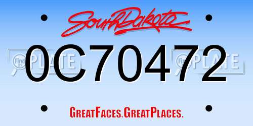 0C70472 South Dakota License Plate